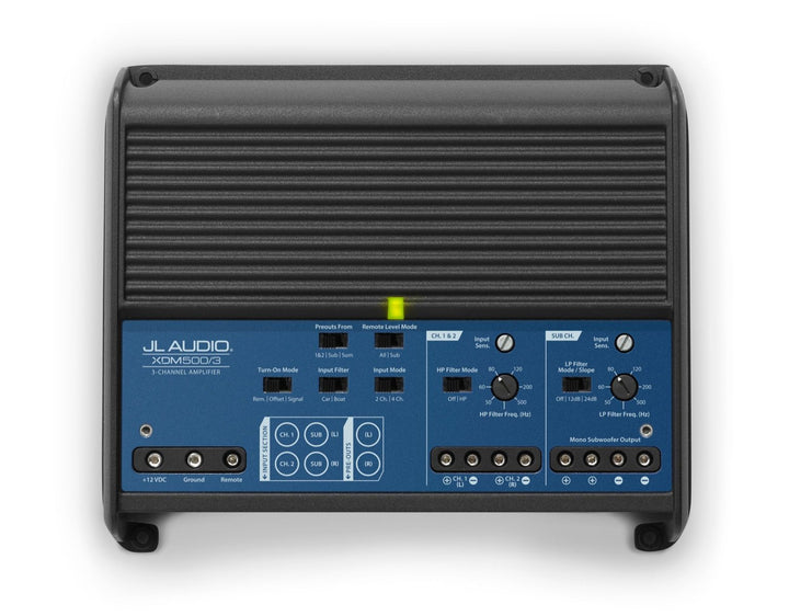 JL Audio JLAMPXDM500-3: 500 W 3-Channel Class-D XDM-Series Mobile / Marine System Amplifier