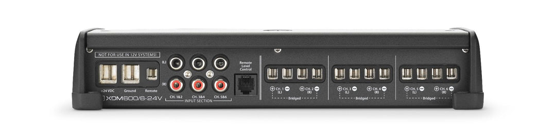 JL Audio JLAMPXDM600-6-24V: 600 W 24 V 6-Channel Class-D XDM-Series Mobile / Marine Full-Range Amplifier
