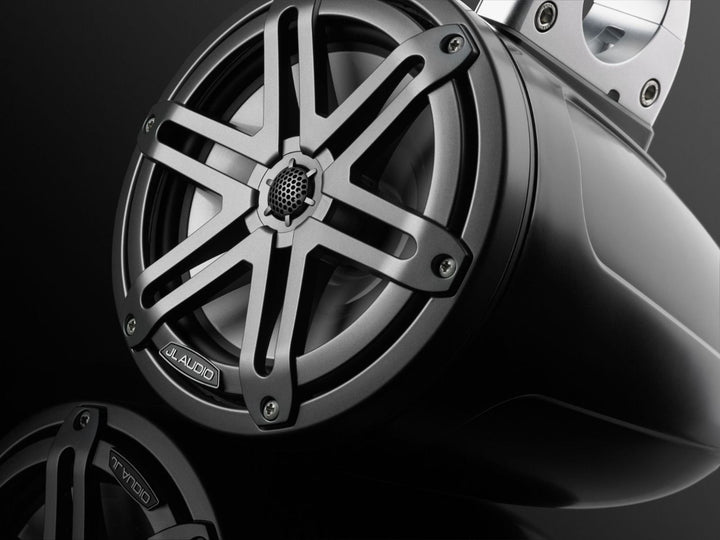 JL Audio JLM3770ETXV3SBSGM: 7.7" M3-Series Satin Gun Metal Sport Enclosed Tower Coaxial Marine Speaker System