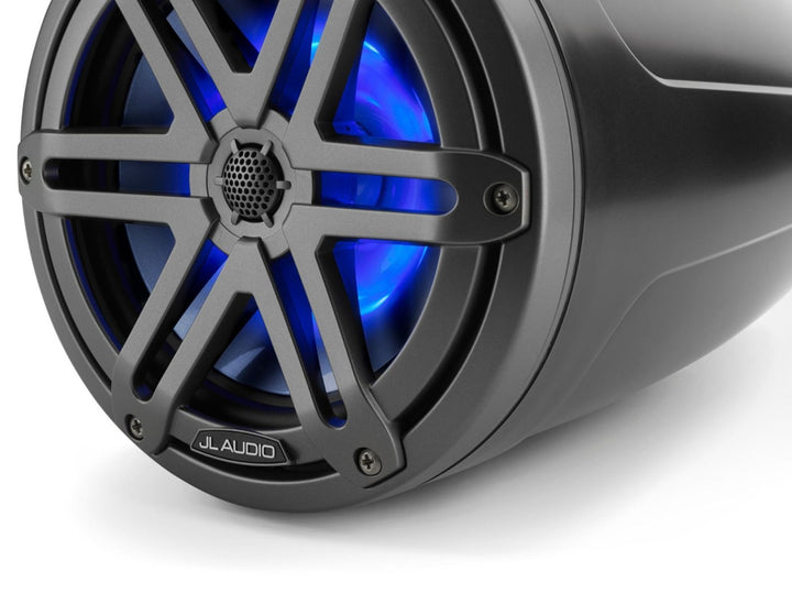 JL Audio JLM3770ETXV3SBSGM-I: 7.7" M3-Series LED RGB Satin Gun Metal Sport Enclosed Tower Coaxial Marine Speaker System