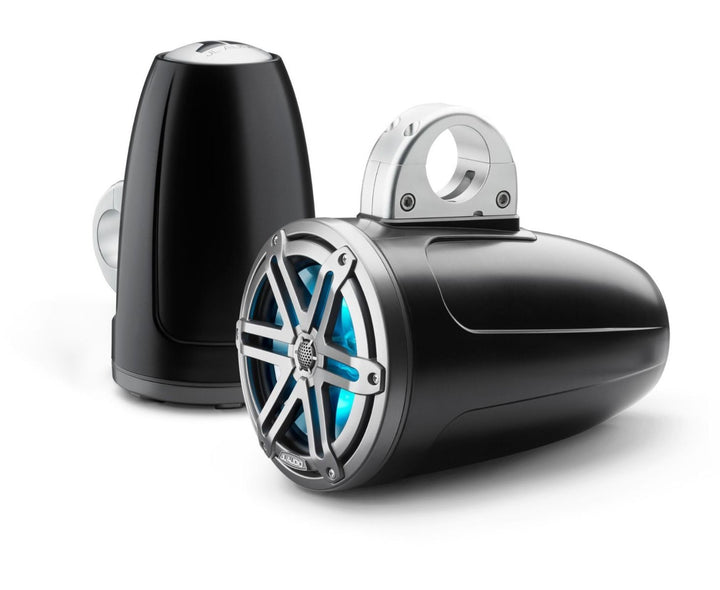 JL Audio JLM3770ETXV3SBSGM-I: 7.7" M3-Series LED RGB Satin Gun Metal Sport Enclosed Tower Coaxial Marine Speaker System