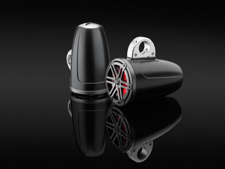 JL Audio JLM3770ETXV3SBSGM-I: 7.7" M3-Series LED RGB Satin Gun Metal Sport Enclosed Tower Coaxial Marine Speaker System