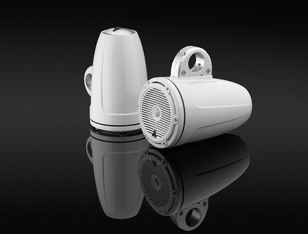 JL Audio JLM3770ETXV3GWCGW: 7.7" M3-Series Gloss White Classic Marine Enclosed Coaxial Tower Speaker System