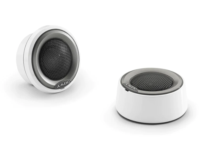 JL Audio JLM6-100CT-C-S-GWGM: 1" M6-Series Grey Metallic Gloss White Mesh Pair Marine Component Tweeter Cups