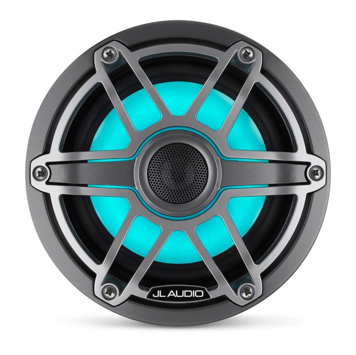 JL Audio JLM6-650X-S-GM-TI-I: 6.5" M6-Series LED RGB Gun Metal Titanium Marine Coaxial Speakers