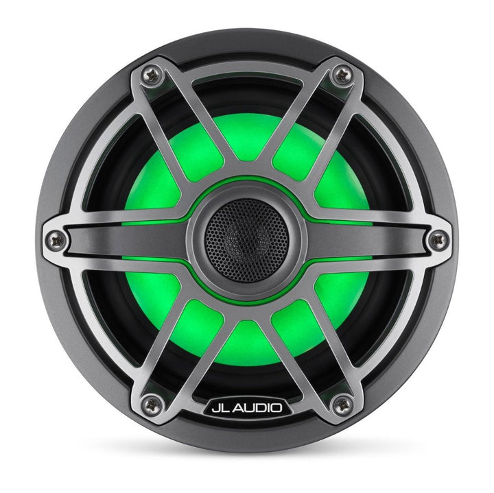 JL Audio JLM6-650X-S-GM-TI-I: 6.5" M6-Series LED RGB Gun Metal Titanium Marine Coaxial Speakers