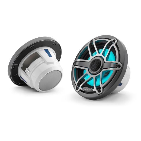 JL Audio JLM6-650X-S-GM-TI-I: 6.5" M6-Series LED RGB Gun Metal Titanium Marine Coaxial Speakers