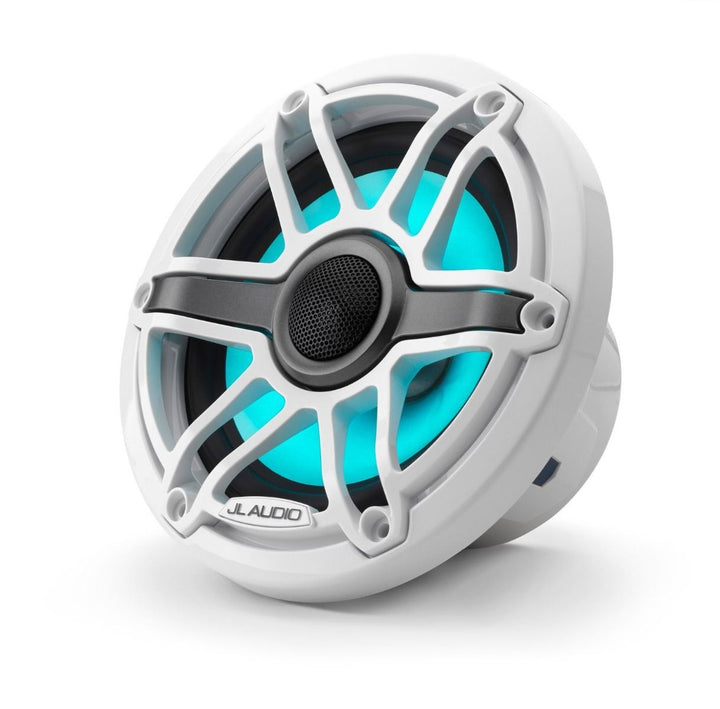 JL Audio JLM6-650X-S-GW-GW-I: 6.5" M6-Series LED RGB Gloss White Sport Marine Coaxial Speakers