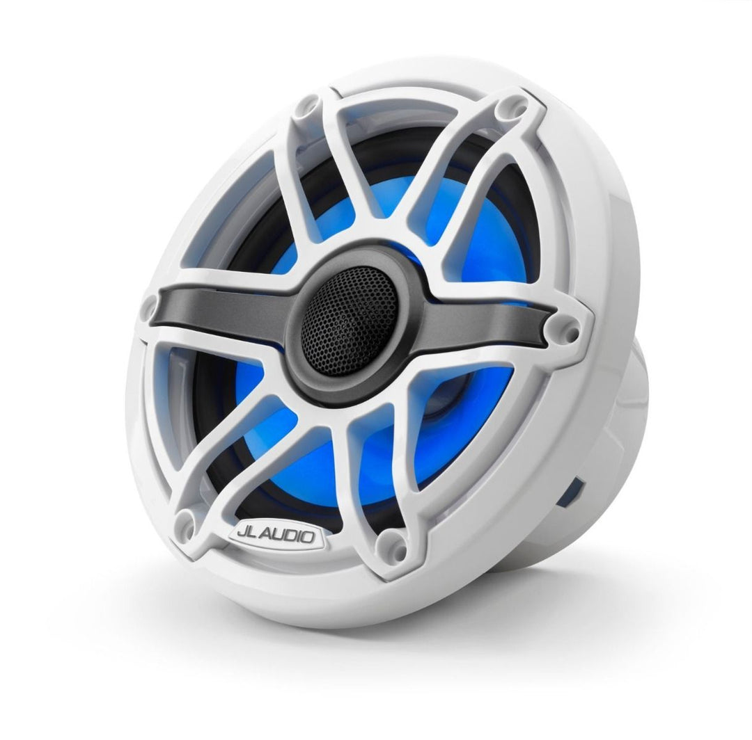 JL Audio JLM6-650X-S-GW-GW-I: 6.5" M6-Series LED RGB Gloss White Sport Marine Coaxial Speakers