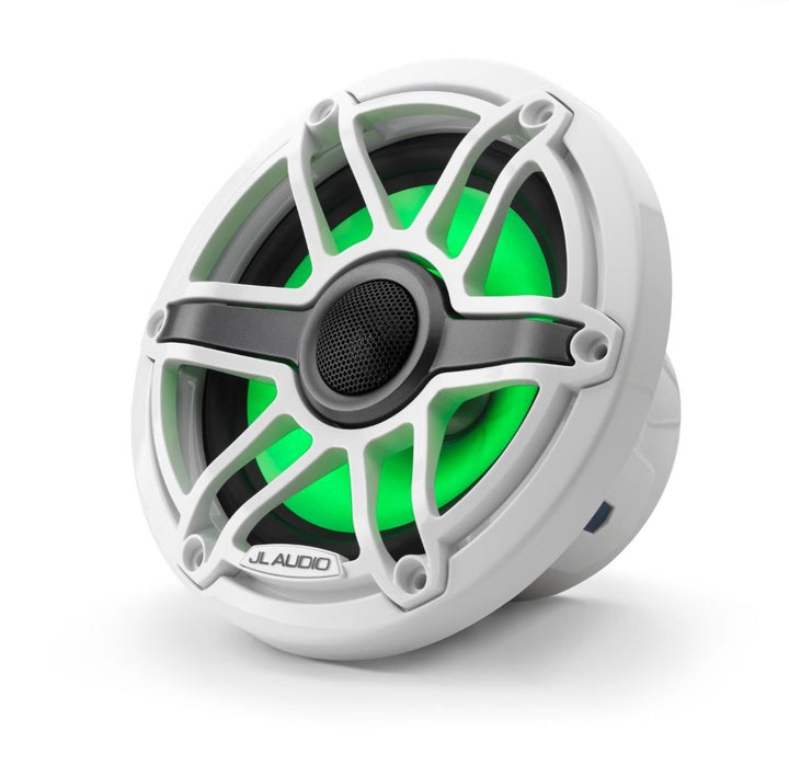 JL Audio JLM6-650X-S-GW-GW-I: 6.5" M6-Series LED RGB Gloss White Sport Marine Coaxial Speakers