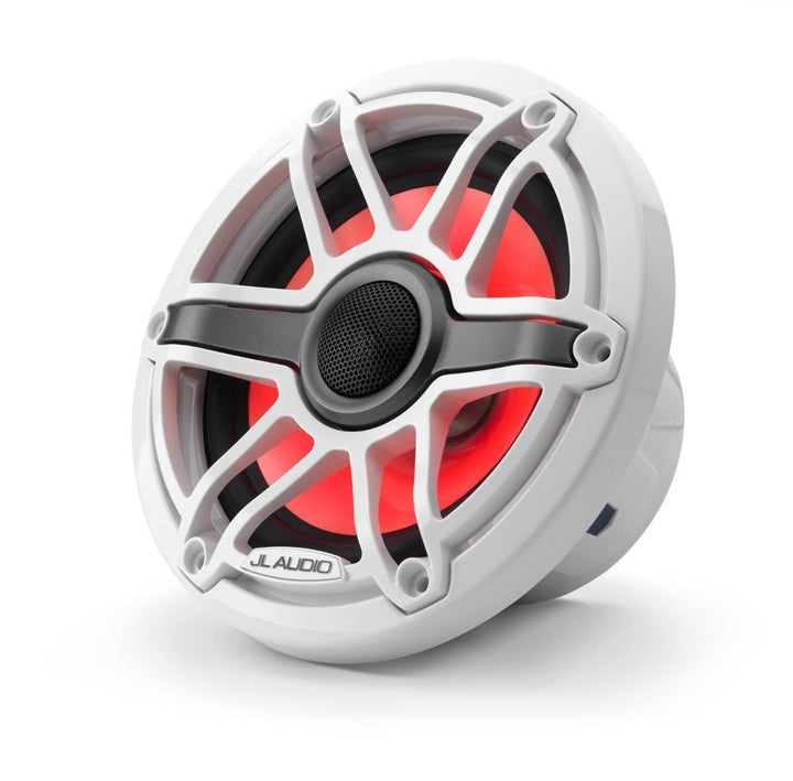 JL Audio JLM6-650X-S-GW-GW-I: 6.5" M6-Series LED RGB Gloss White Sport Marine Coaxial Speakers