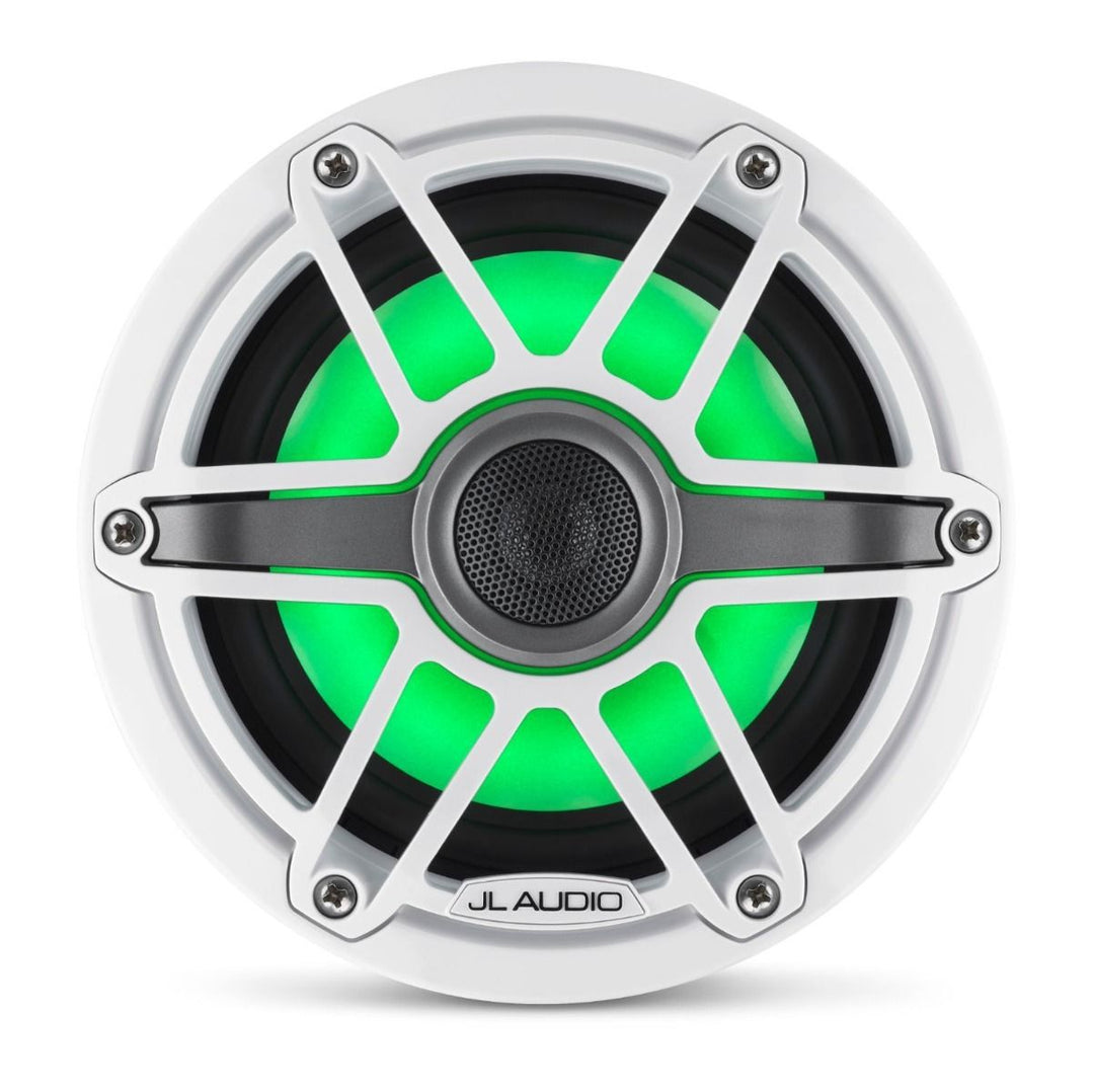 JL Audio JLM6-650X-S-GW-GW-I: 6.5" M6-Series LED RGB Gloss White Sport Marine Coaxial Speakers