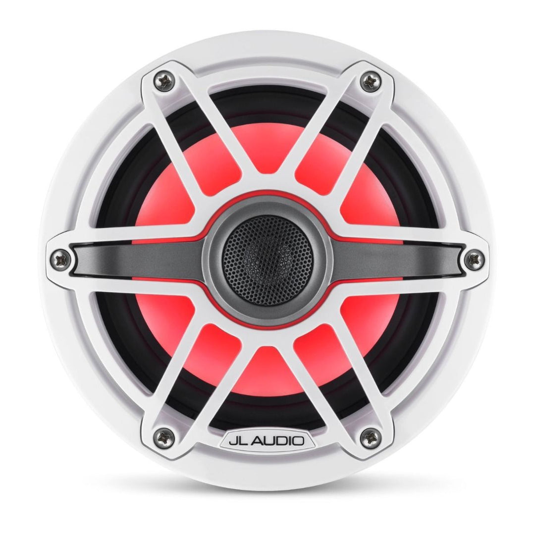 JL Audio JLM6-650X-S-GW-GW-I: 6.5" M6-Series LED RGB Gloss White Sport Marine Coaxial Speakers