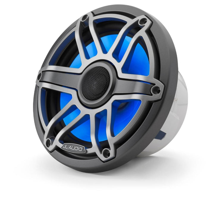 JL Audio JLM6-770X-S-GM-TI-I: 7.7" M6-Series LED RGB Gun Metal Titanium Sport Marine Coaxial Speakers