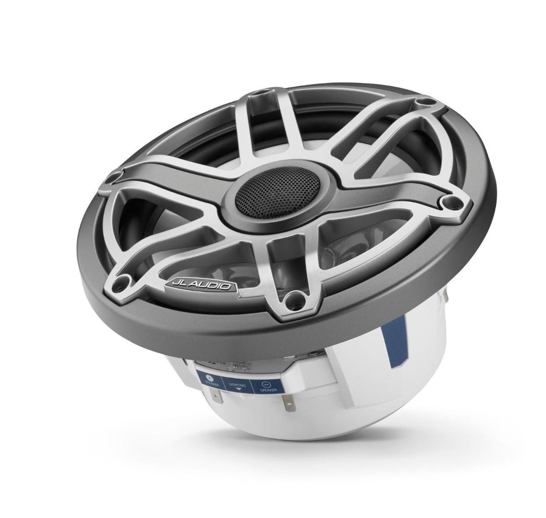 JL Audio JLM6-770X-S-GM-TI-I: 7.7" M6-Series LED RGB Gun Metal Titanium Sport Marine Coaxial Speakers