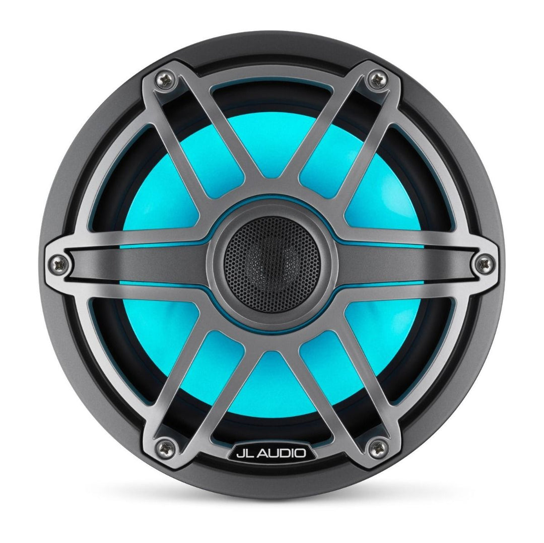 JL Audio JLM6-770X-S-GM-TI-I: 7.7" M6-Series LED RGB Gun Metal Titanium Sport Marine Coaxial Speakers
