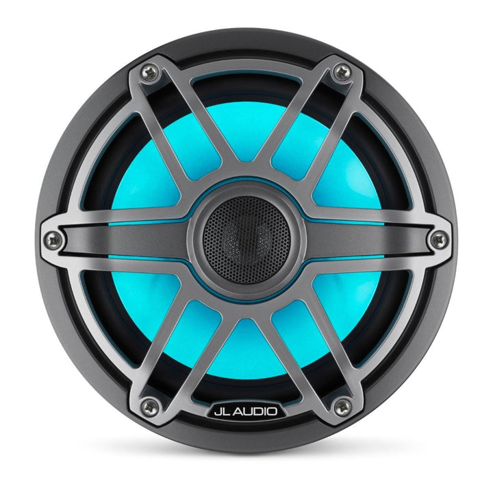 JL Audio JLM6-770X-S-GM-TI-I: 7.7" M6-Series LED RGB Gun Metal Titanium Sport Marine Coaxial Speakers
