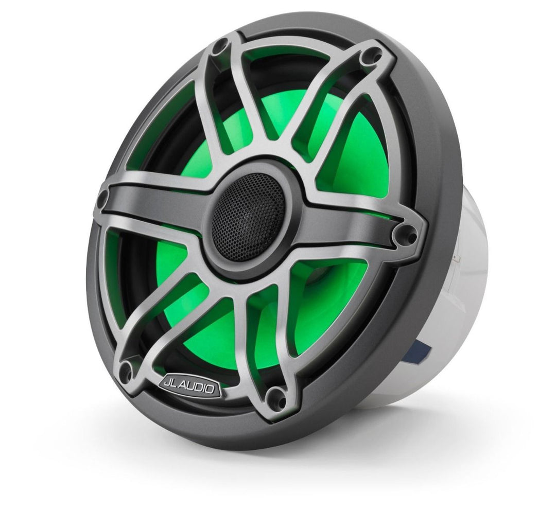 JL Audio JLM6-770X-S-GM-TI-I: 7.7" M6-Series LED RGB Gun Metal Titanium Sport Marine Coaxial Speakers