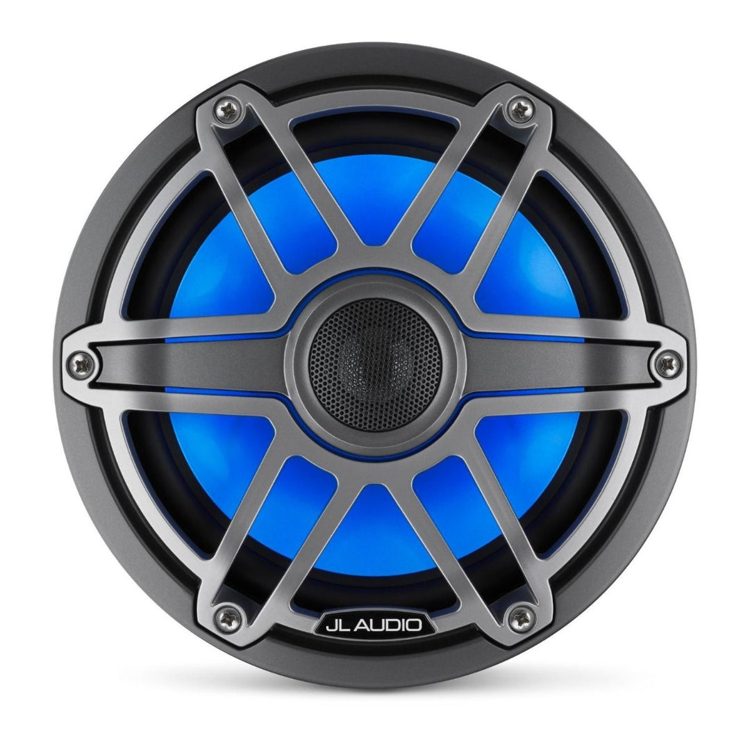 JL Audio JLM6-770X-S-GM-TI-I: 7.7" M6-Series LED RGB Gun Metal Titanium Sport Marine Coaxial Speakers