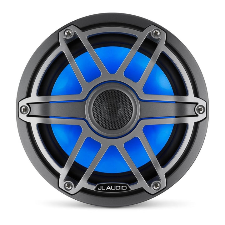 JL Audio JLM6-770X-S-GM-TI-I: 7.7" M6-Series LED RGB Gun Metal Titanium Sport Marine Coaxial Speakers