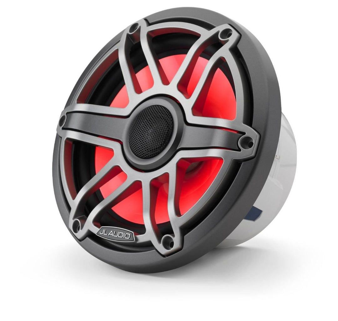 JL Audio JLM6-770X-S-GM-TI-I: 7.7" M6-Series LED RGB Gun Metal Titanium Sport Marine Coaxial Speakers