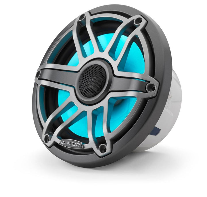 JL Audio JLM6-770X-S-GM-TI-I: 7.7" M6-Series LED RGB Gun Metal Titanium Sport Marine Coaxial Speakers
