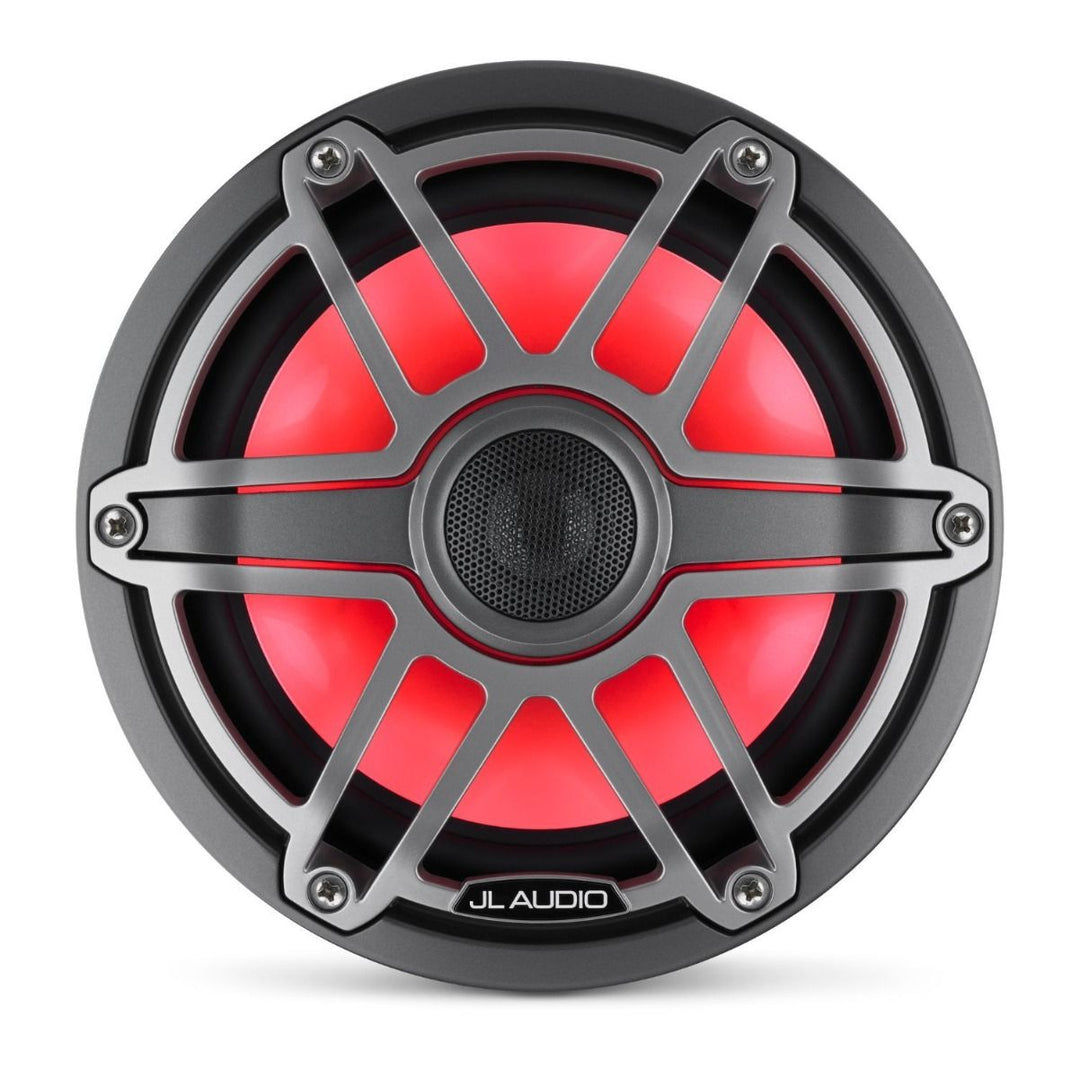 JL Audio JLM6-770X-S-GM-TI-I: 7.7" M6-Series LED RGB Gun Metal Titanium Sport Marine Coaxial Speakers