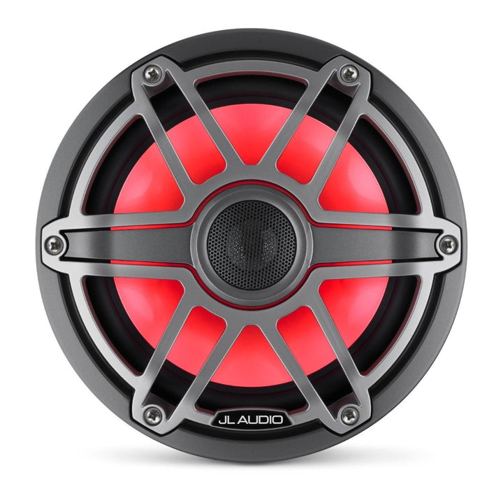 JL Audio JLM6-770X-S-GM-TI-I: 7.7" M6-Series LED RGB Gun Metal Titanium Sport Marine Coaxial Speakers