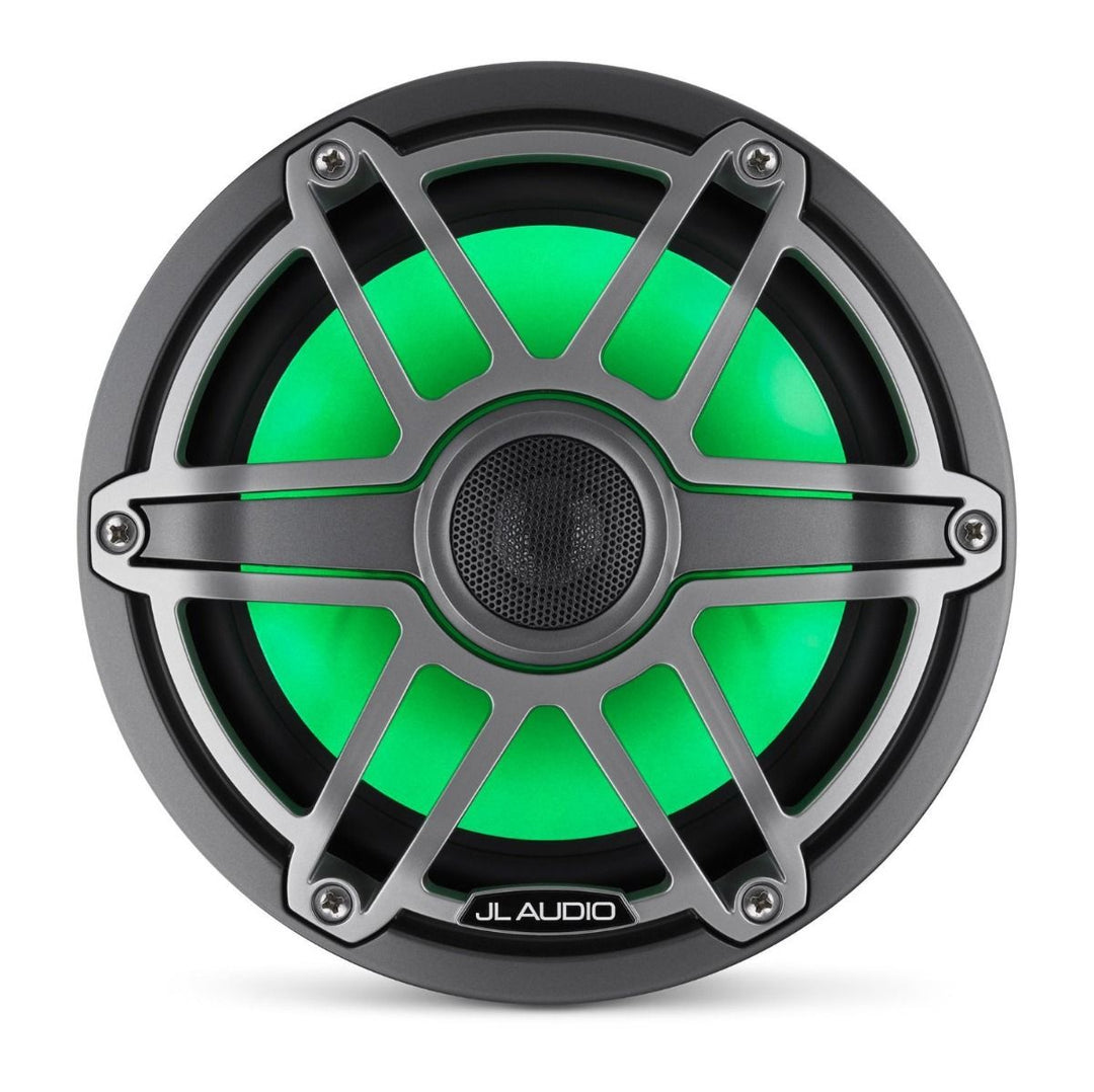JL Audio JLM6-770X-S-GM-TI-I: 7.7" M6-Series LED RGB Gun Metal Titanium Sport Marine Coaxial Speakers