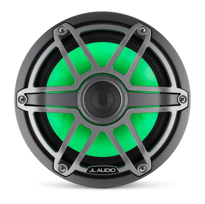 JL Audio JLM6-770X-S-GM-TI-I: 7.7" M6-Series LED RGB Gun Metal Titanium Sport Marine Coaxial Speakers