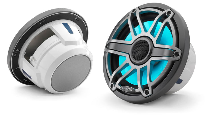 JL Audio JLM6-770X-S-GM-TI-I: 7.7" M6-Series LED RGB Gun Metal Titanium Sport Marine Coaxial Speakers