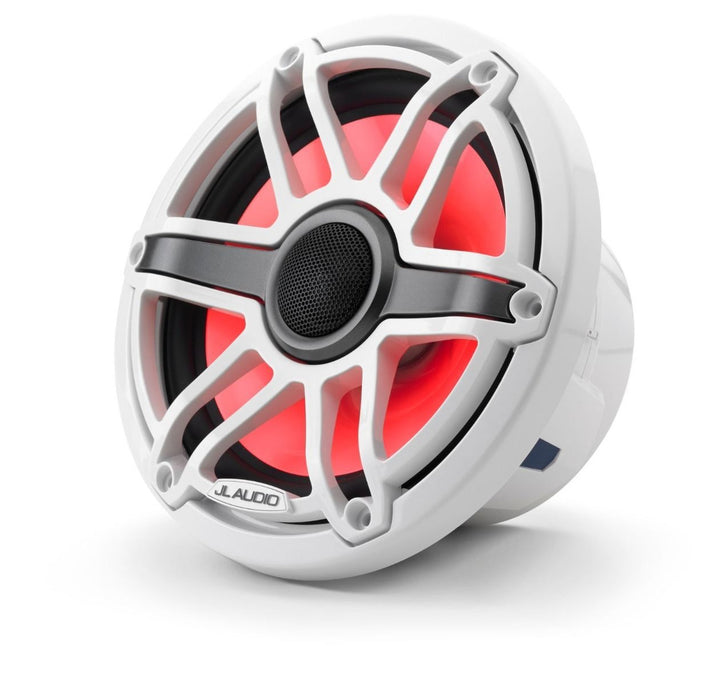 JL Audio JLM6-770X-S-GW-GW-I: 7.7" M6-Series LED RGB Gloss White Sport Marine Coaxial Speakers