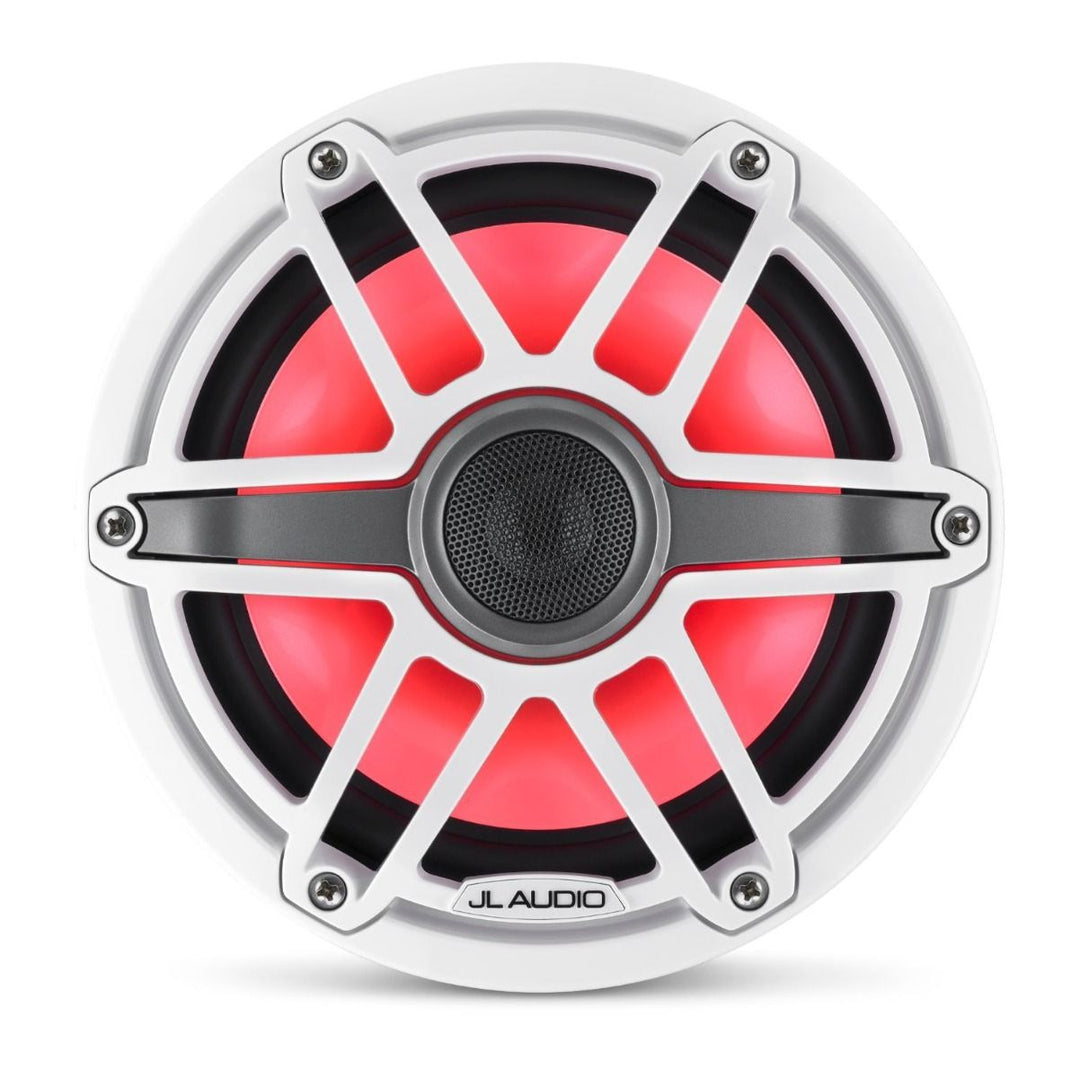 JL Audio JLM6-770X-S-GW-GW-I: 7.7" M6-Series LED RGB Gloss White Sport Marine Coaxial Speakers