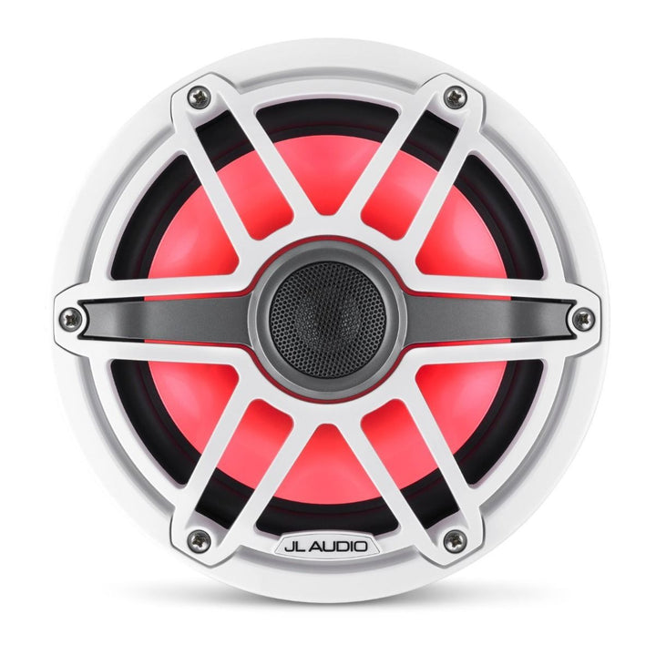 JL Audio JLM6-770X-S-GW-GW-I: 7.7" M6-Series LED RGB Gloss White Sport Marine Coaxial Speakers