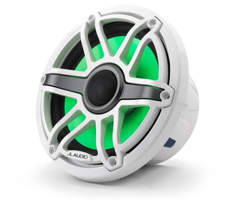 JL Audio JLM6-770X-S-GW-GW-I: 7.7" M6-Series LED RGB Gloss White Sport Marine Coaxial Speakers