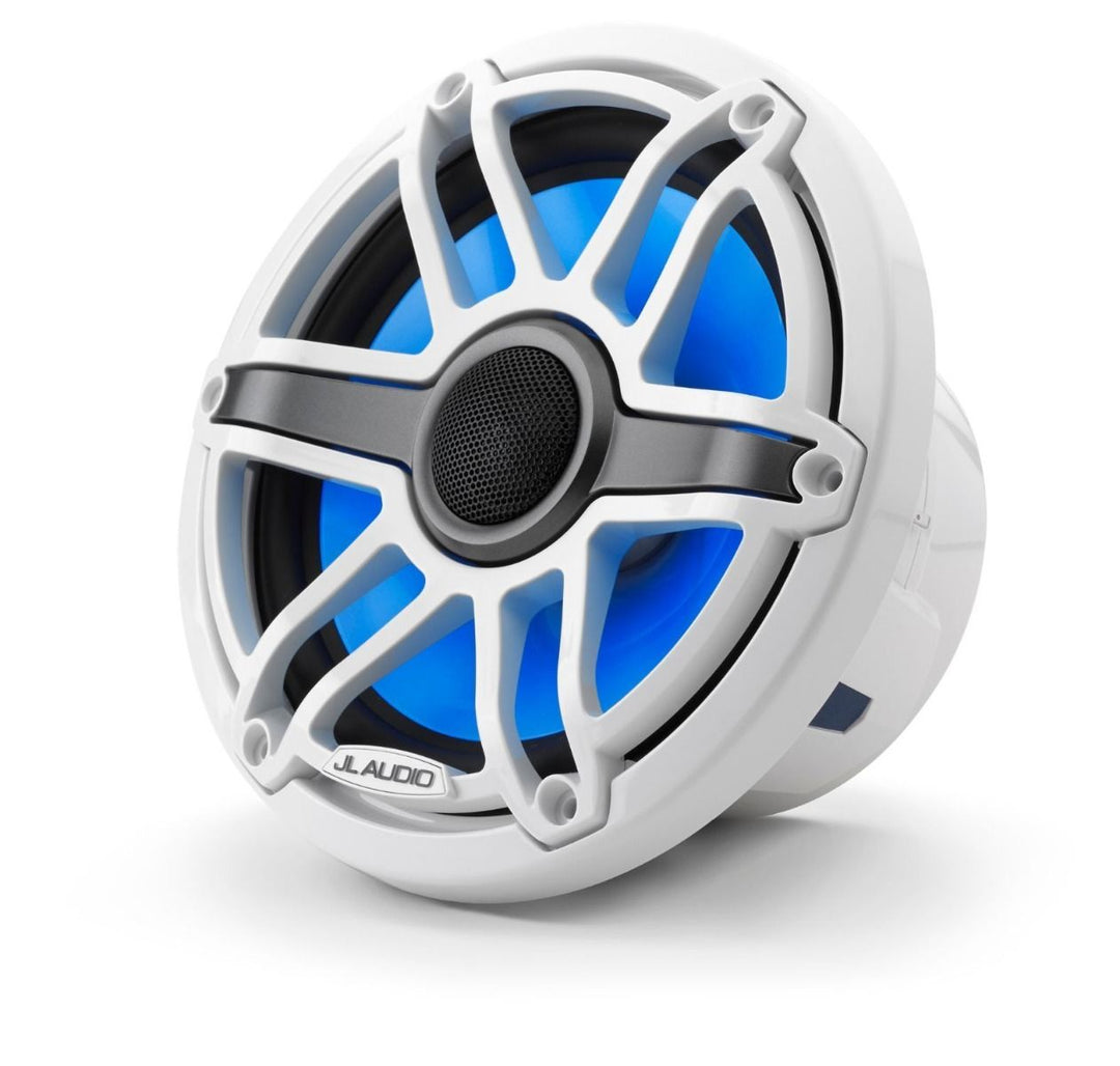 JL Audio JLM6-770X-S-GW-GW-I: 7.7" M6-Series LED RGB Gloss White Sport Marine Coaxial Speakers