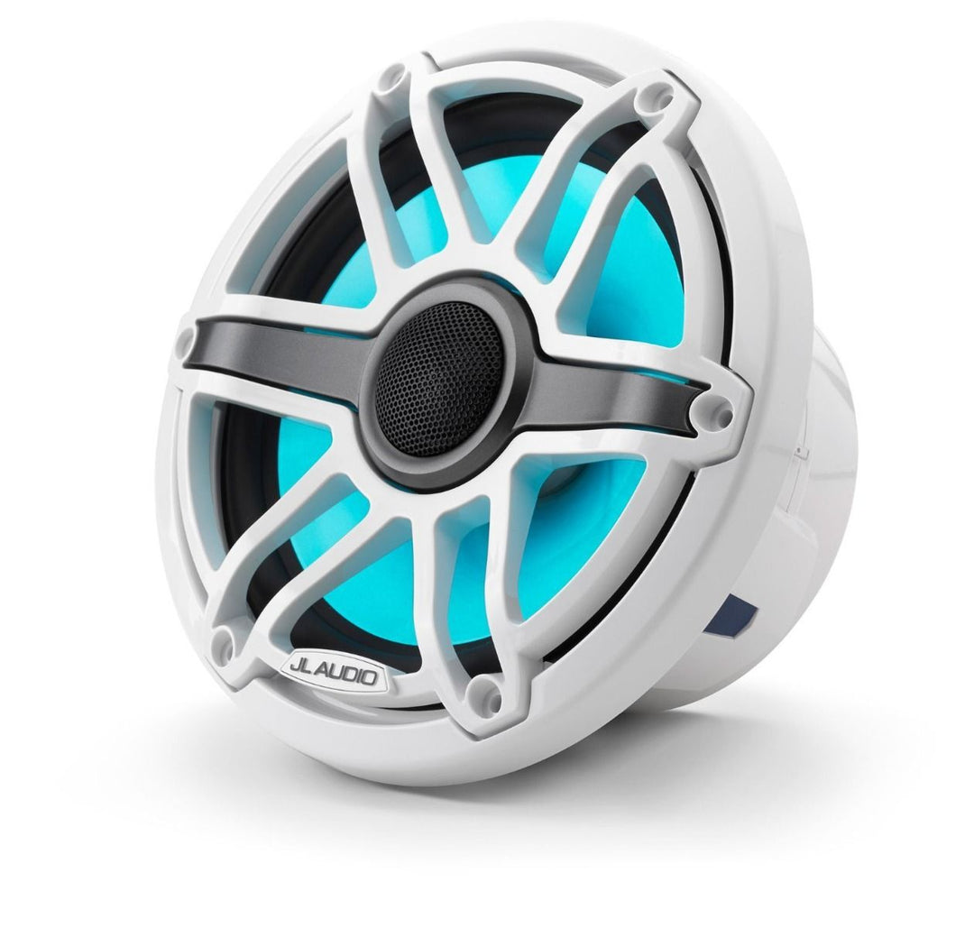 JL Audio JLM6-770X-S-GW-GW-I: 7.7" M6-Series LED RGB Gloss White Sport Marine Coaxial Speakers