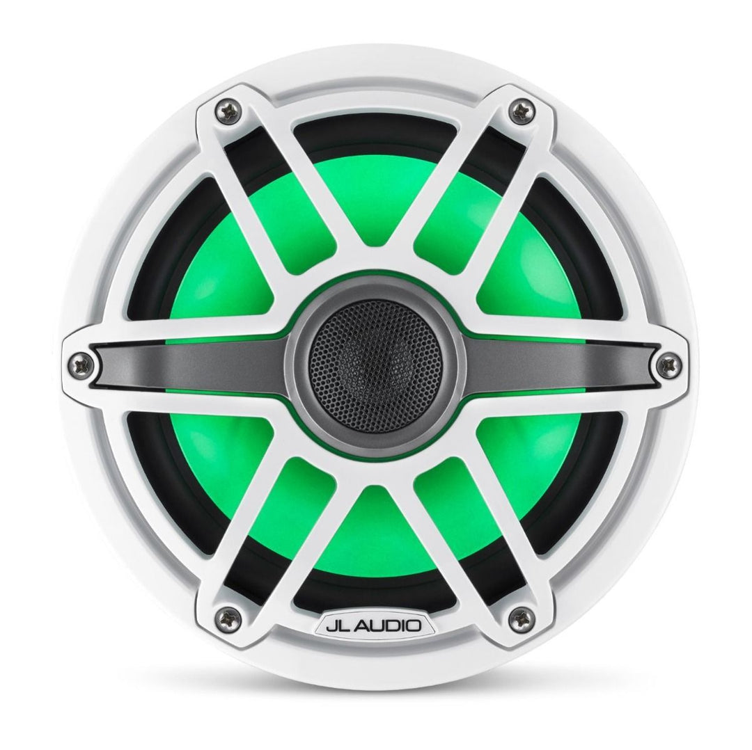 JL Audio JLM6-770X-S-GW-GW-I: 7.7" M6-Series LED RGB Gloss White Sport Marine Coaxial Speakers