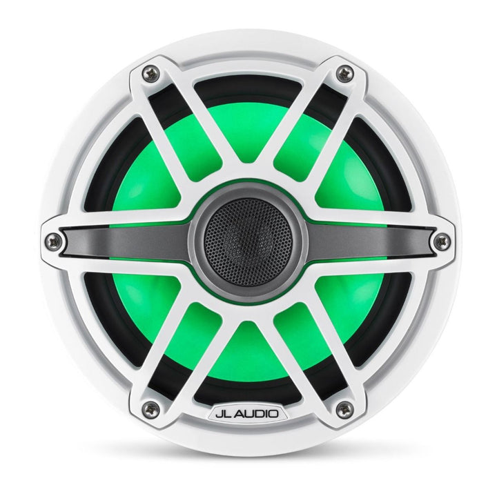 JL Audio JLM6-770X-S-GW-GW-I: 7.7" M6-Series LED RGB Gloss White Sport Marine Coaxial Speakers