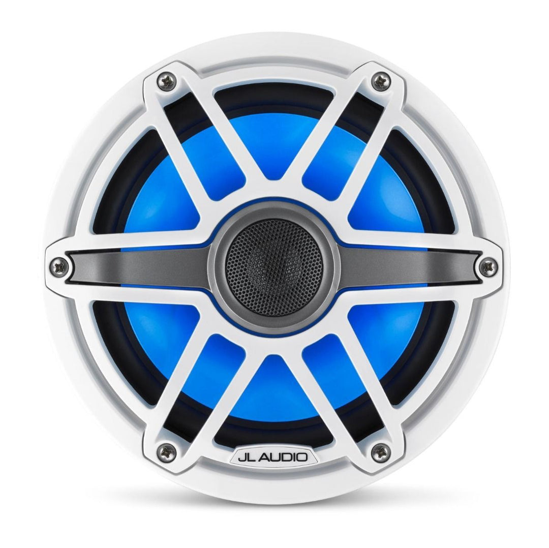 JL Audio JLM6-770X-S-GW-GW-I: 7.7" M6-Series LED RGB Gloss White Sport Marine Coaxial Speakers