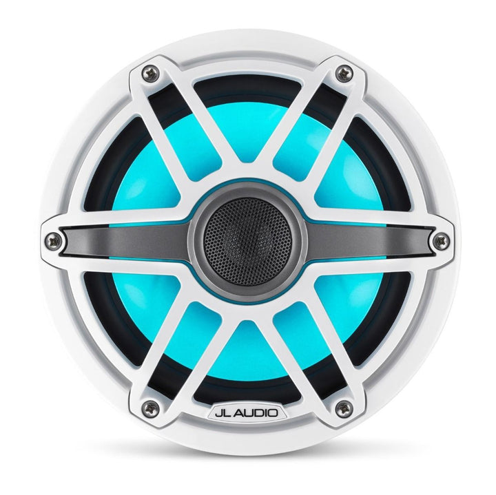 JL Audio JLM6-770X-S-GW-GW-I: 7.7" M6-Series LED RGB Gloss White Sport Marine Coaxial Speakers