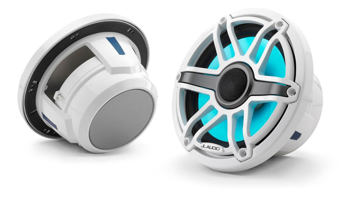 JL Audio JLM6-770X-S-GW-GW-I: 7.7" M6-Series LED RGB Gloss White Sport Marine Coaxial Speakers