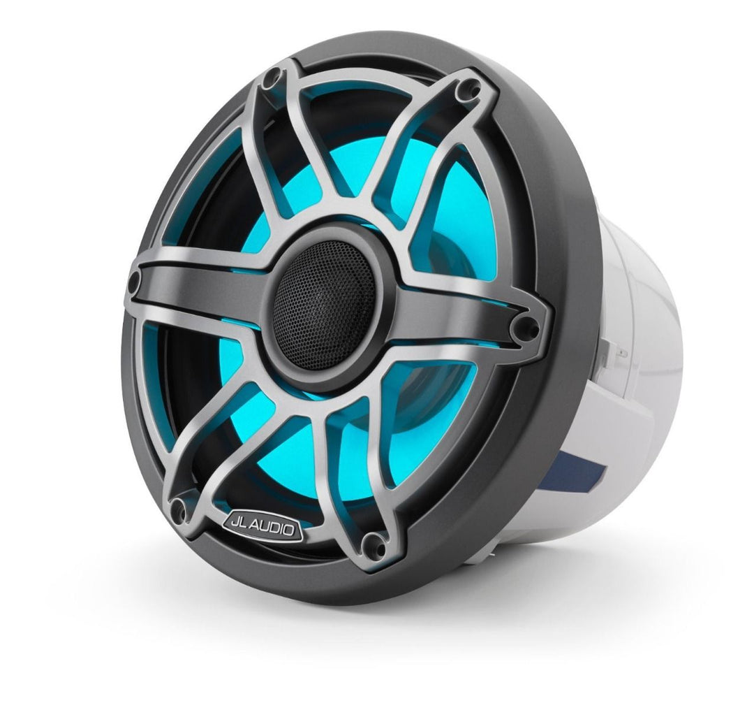 JL Audio JLM6-880X-S-GM-TI-I: 8.8" M6-Series LED RGB Gun Metal Titanium Sport Marine Coaxial Speakers