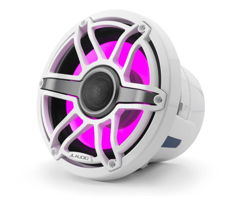 JL Audio JLM6-880X-S-GW-GW-I: 8.8" M6-Series LED RGB Gloss White Sport Marine Coaxial Speakers
