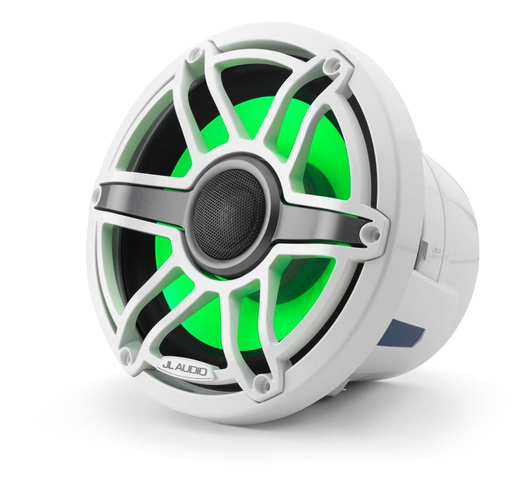 JL Audio JLM6-880X-S-GW-GW-I: 8.8" M6-Series LED RGB Gloss White Sport Marine Coaxial Speakers