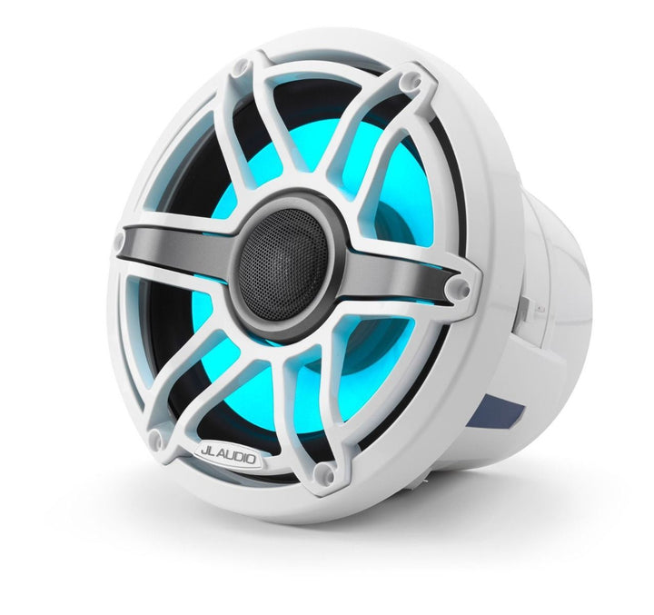 JL Audio JLM6-880X-S-GW-GW-I: 8.8" M6-Series LED RGB Gloss White Sport Marine Coaxial Speakers