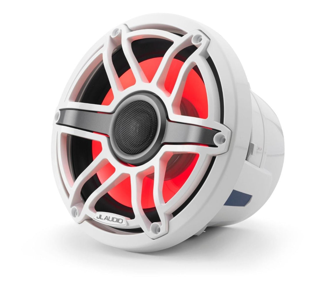 JL Audio JLM6-880X-S-GW-GW-I: 8.8" M6-Series LED RGB Gloss White Sport Marine Coaxial Speakers