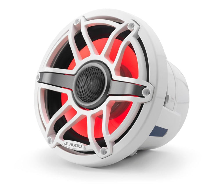 JL Audio JLM6-880X-S-GW-GW-I: 8.8" M6-Series LED RGB Gloss White Sport Marine Coaxial Speakers