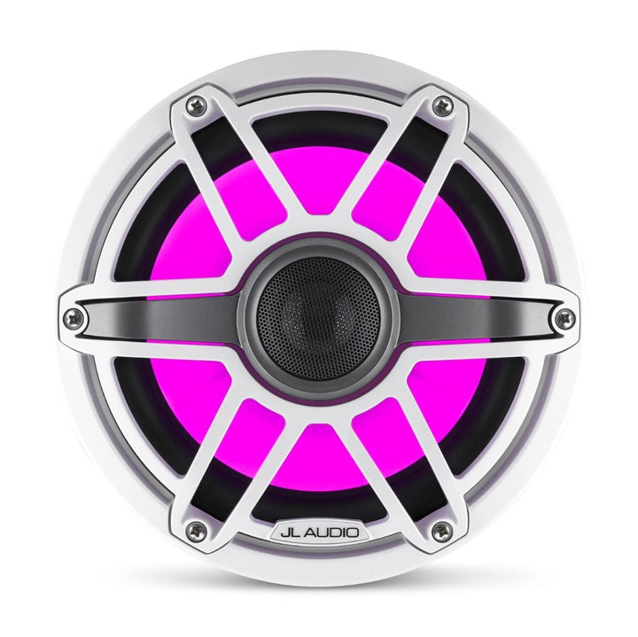 JL Audio JLM6-880X-S-GW-GW-I: 8.8" M6-Series LED RGB Gloss White Sport Marine Coaxial Speakers