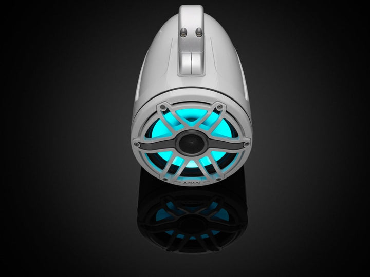 JL Audio JLM6770ETXV3GWSGWGWI: 7.7" M6-Series LED RGB Gloss White Sport Enclosed Tower Coaxial Marine Speaker System